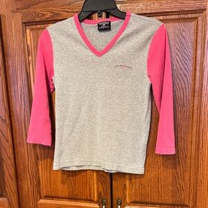 Ralph Lauren Gray and Pink Long Sleeve Tee